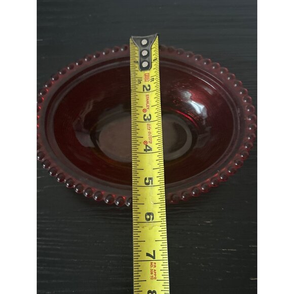 VTG Indiana Glass Ruby Red Glass Hen on Nest Dish Flashed Painted Farmhouse MCM - Picture 14 of 14